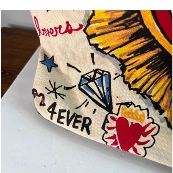 Brighton Queen Of Love Tote Bag With Heart Design & Bold Colors PurseTote Bag - Picture 11 of 16